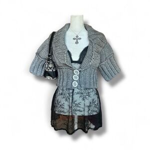 7 For All Mankind‎ Women’s Wool Cashmere Chunky Knit Cardigan M Grandmacore